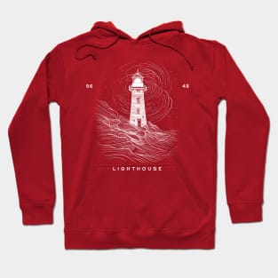 Guiding Light: Lighthouse Minimalist Design with Mountain Hoodie